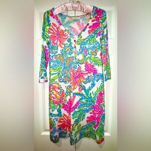 LILLY PULITZER PALMETTO DRESS RESORT WHITE CASA MARINA WORN ONCE SIZE MED EUC